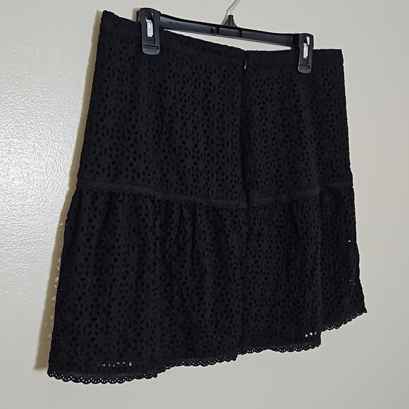 Laundry by Shelli Segal Black Eyelet Full Skirt Sz 10 - Picture 6 of 11